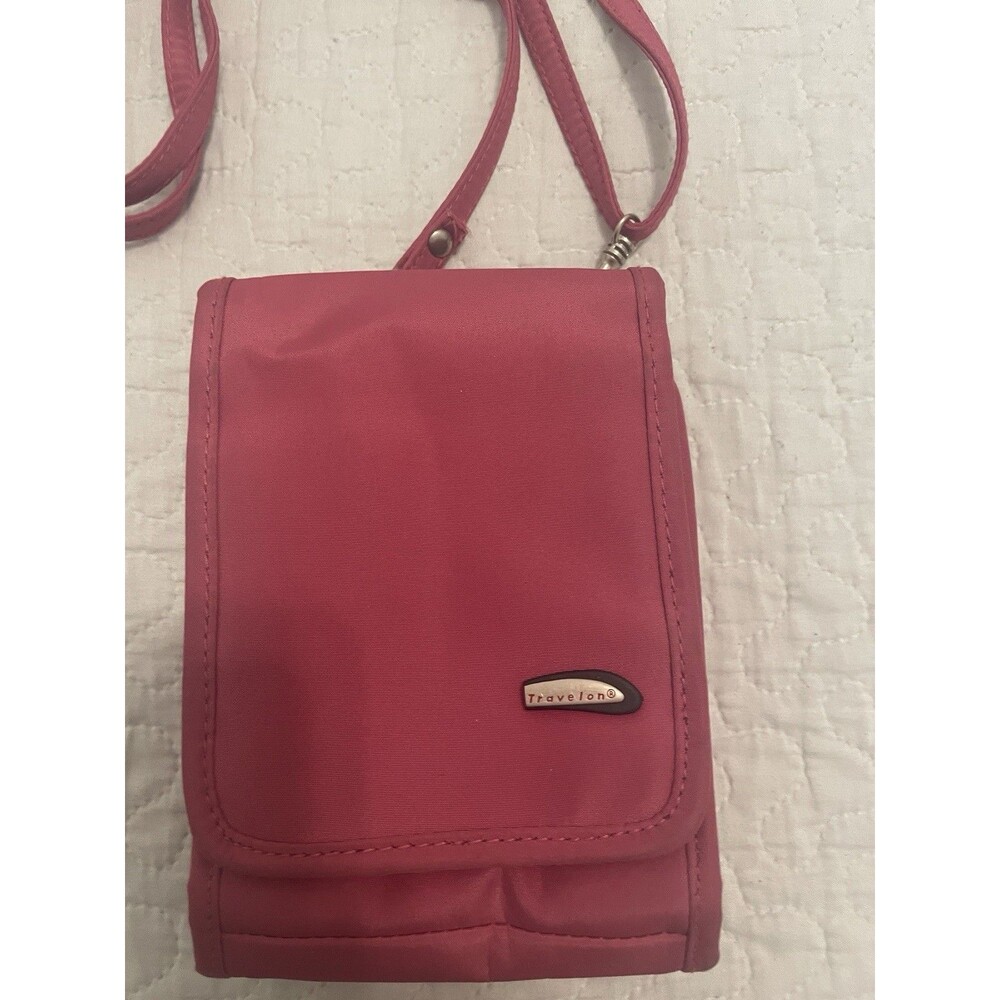 TRAVELON Hot Pink Small Crossbody Handbag Shoulder Bag Purse Wallet RFID Travel